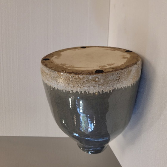 Image 1 of Vase vintage en céramique émaillée grise, France