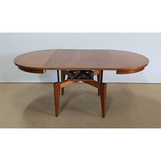 Image 1 of Table vintage en acajou massif "rise and fall", 1970