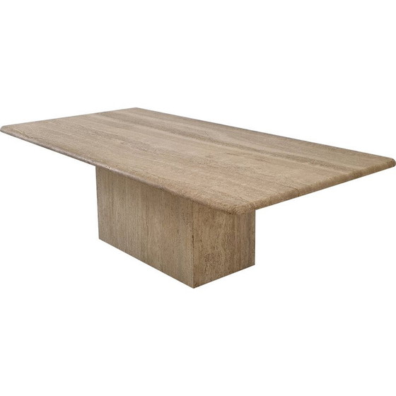 Image 1 of Table basse rectangulaire en travertin, Italie 1980