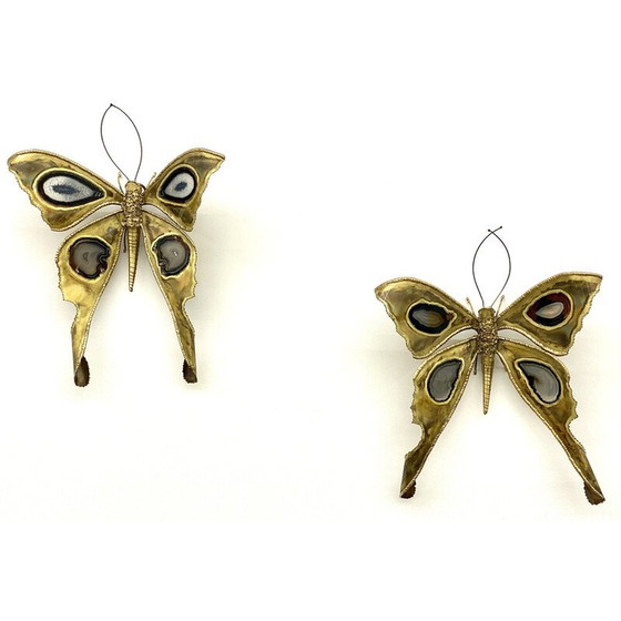 Image 1 of Paire d'appliques vintage Papillon par Henri Fernandez