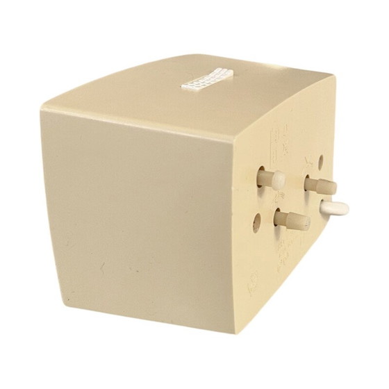 Image 1 of Horloge électrique Jerger vintage avec réveil en plastique beige, Allemagne 1970