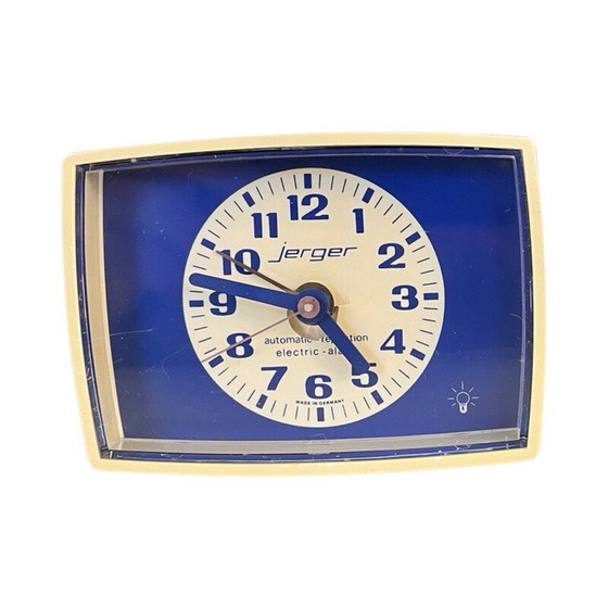 Image 1 of Horloge électrique Jerger vintage avec réveil en plastique beige, Allemagne 1970