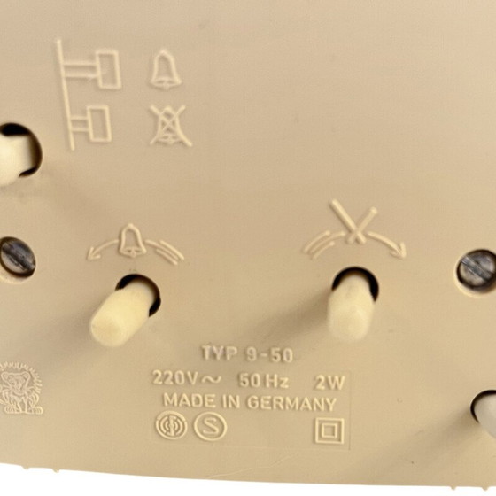 Image 1 of Horloge électrique Jerger vintage avec réveil en plastique beige, Allemagne 1970