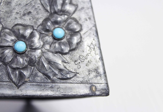 Image 1 of Vase Art Nouveau En Étain G.Penot, France 1930