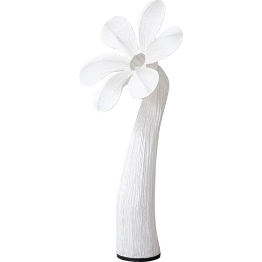 Lampadaire vintage contemporain avec fleurs en tissu et métal, Belgique