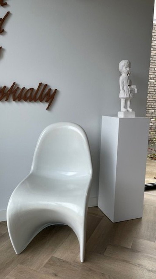 Chaise design en forme de S de l'ère spatiale Plastique blanc