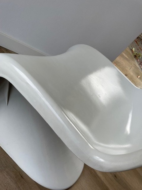 Image 1 of Chaise design en forme de S de l'ère spatiale Plastique blanc