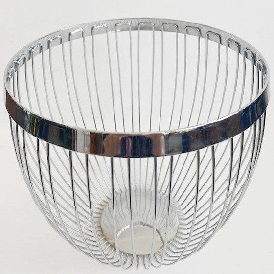 Corbeille à fruits vintage en fil de fer chromé des années 1980 – Accessoires de table, Chrome (photo 4 of 10)