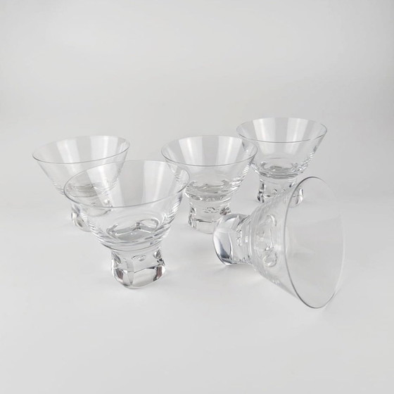 Image 1 of 5x verre cristal coupes à dessert Italie 70Er Sergio Asti Bubble