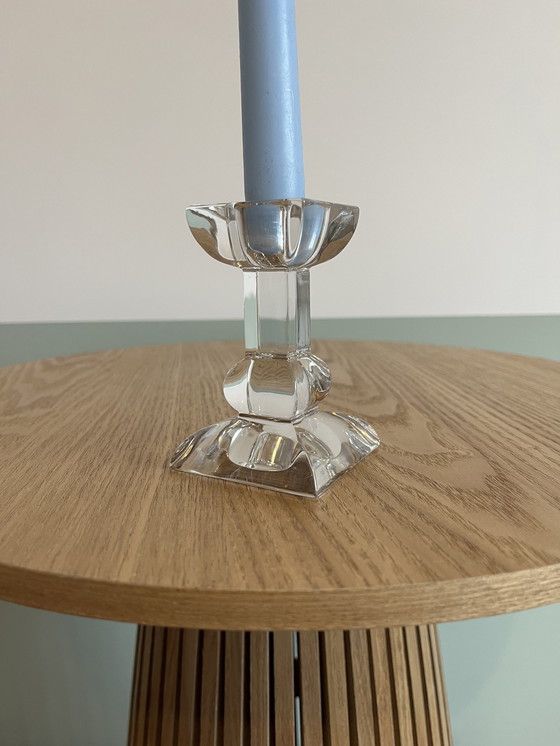 Image 1 of Chandelier Vintage en verre épais et lourd