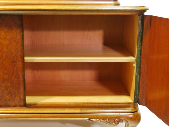 Image 1 of Highboard vintage, vitrine, design Chippendale, années 50, Allemagne