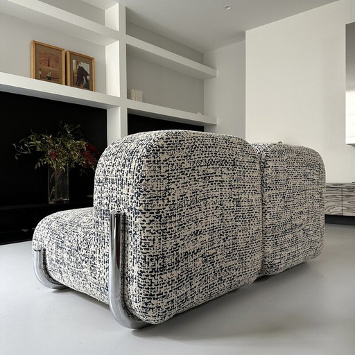 Canapé vintage 2 places en tissu, Italie 1960