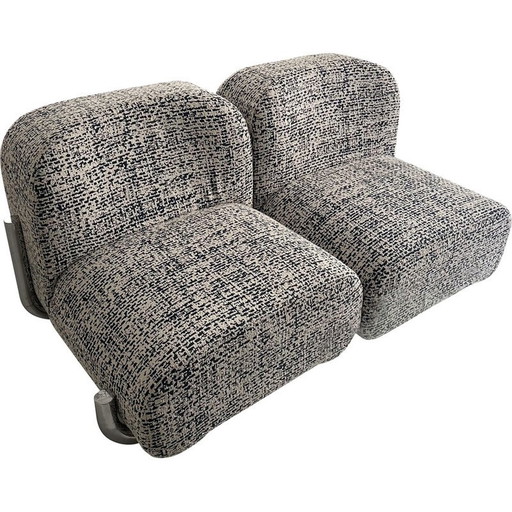 Canapé vintage 2 places en tissu, Italie 1960