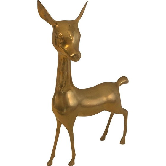 Image 1 of Cerf vintage en laiton, France 1970
