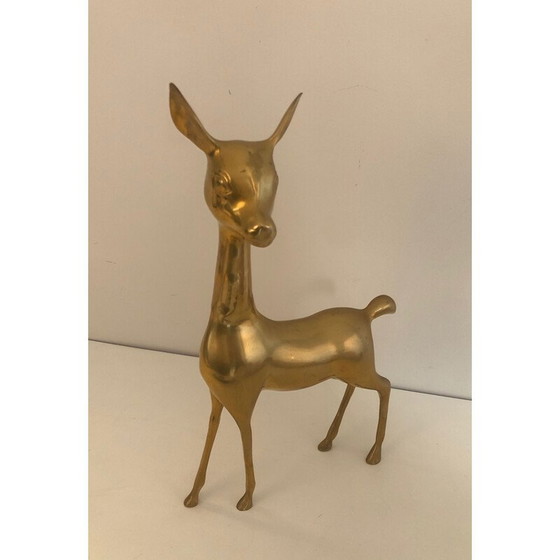 Image 1 of Cerf vintage en laiton, France 1970