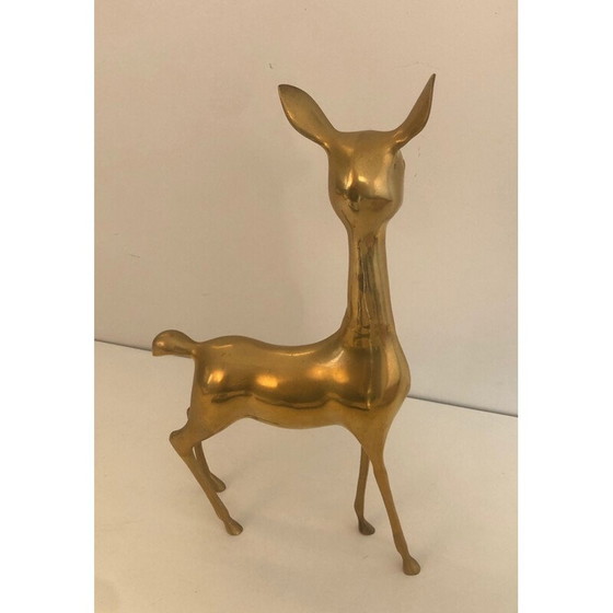 Image 1 of Cerf vintage en laiton, France 1970