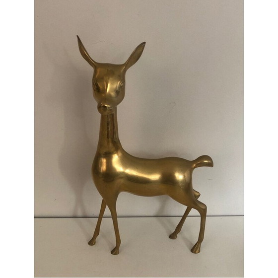 Image 1 of Cerf vintage en laiton, France 1970