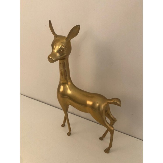 Image 1 of Cerf vintage en laiton, France 1970