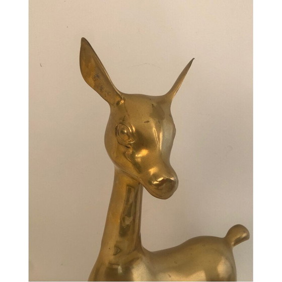 Image 1 of Cerf vintage en laiton, France 1970