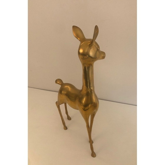 Image 1 of Cerf vintage en laiton, France 1970