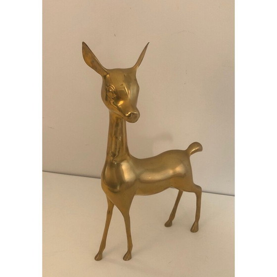 Image 1 of Cerf vintage en laiton, France 1970