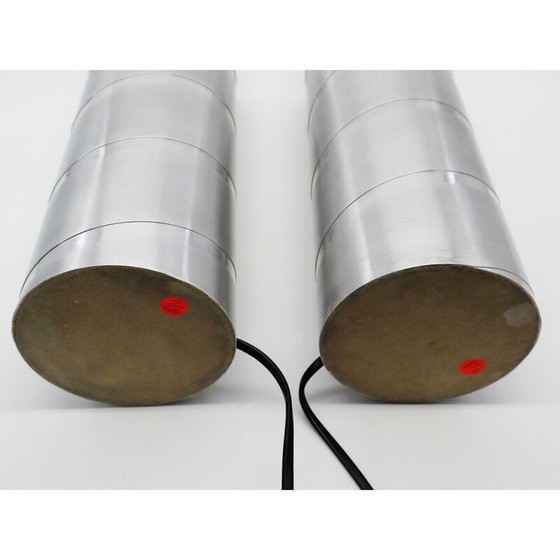 Image 1 of Paire de lampes à tube en aluminium, 1970