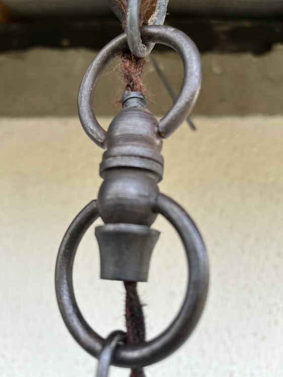 Image 1 of Suspension En Métal Industriel Avec Miroir