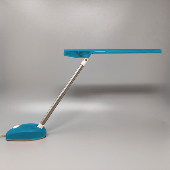 Image 1 of 1990S Gorgeous Blue Table Lamp "Microlight" By Ernesto Gismondi For Artemide. Fabriquée en Italie