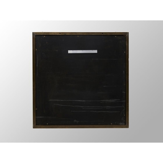 Image 1 of Miroir italien vintage en laiton et chrome par Romeo Rega, 1970