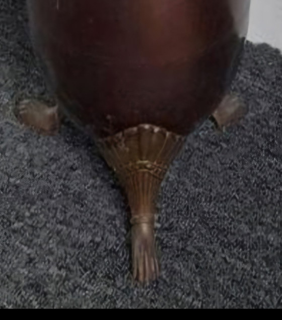 Image 1 of Grand vase décoratif ancien en cuivre Art Nouveau