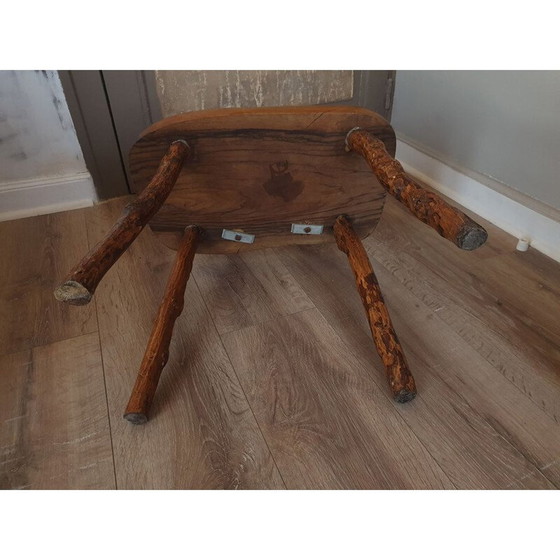 Image 1 of Brutalist vintage chair tree trunk in solid wood