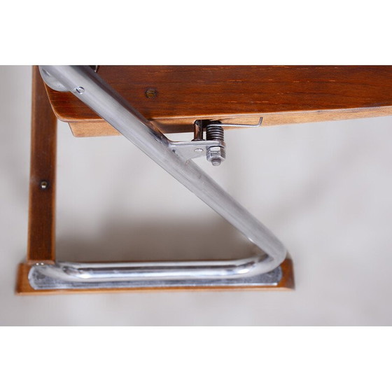 Image 1 of Fauteuil pliant vintage Bauhaus en contreplaqué de hêtre, Tchécoslovaquie, années 1930