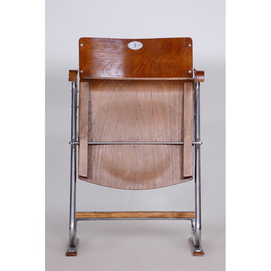 Image 1 of Fauteuil pliant vintage Bauhaus en contreplaqué de hêtre, Tchécoslovaquie, années 1930
