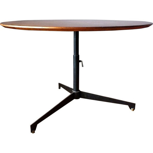Table vintage noyer fer laiton par Borsani Osvaldo pour Tecno Italie 1954