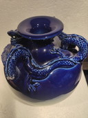 Magnifique vase chinois à dragon bleu rond 1900/1930