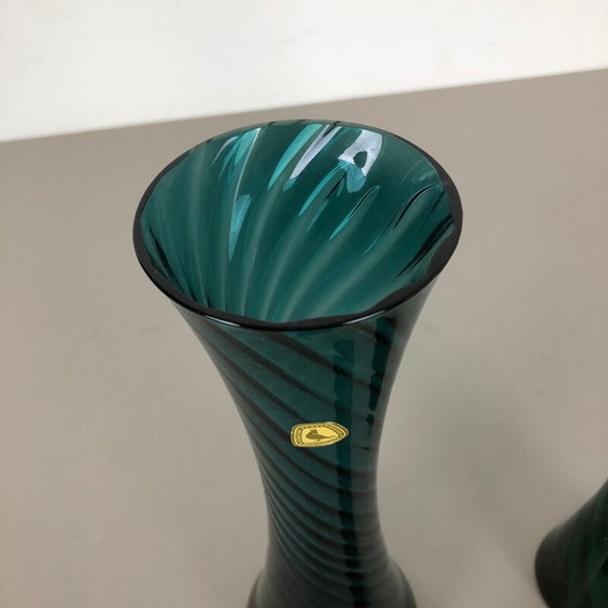 Image 1 of Ensemble de 3 vases vintage en cristal soufflé à la main par Alfred Taube, Allemagne 1960