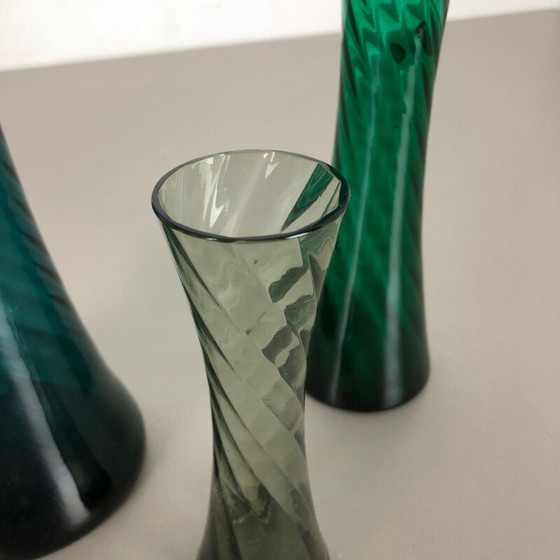 Image 1 of Ensemble de 3 vases vintage en cristal soufflé à la main par Alfred Taube, Allemagne 1960
