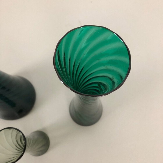 Image 1 of Ensemble de 3 vases vintage en cristal soufflé à la main par Alfred Taube, Allemagne 1960
