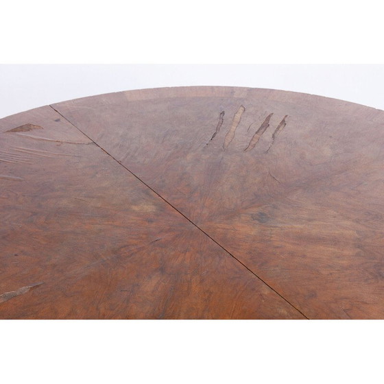 Image 1 of Table de salle à manger extensible vintage en noyer Art déco par Halabala pour Up Závody, Tchécoslovaquie 1920
