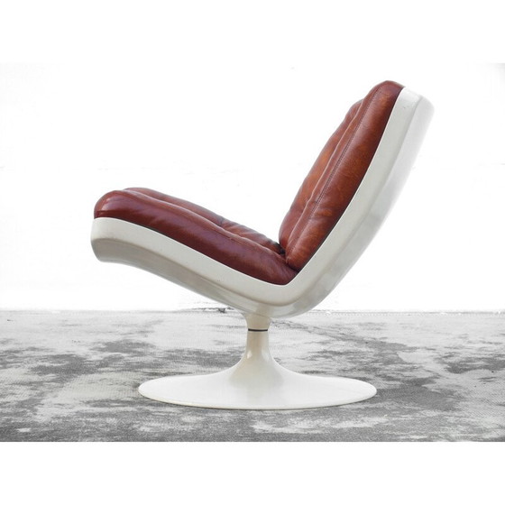 Image 1 of Fauteuil Space Age en plastique et cuir synthétique pour Artifort, 1970