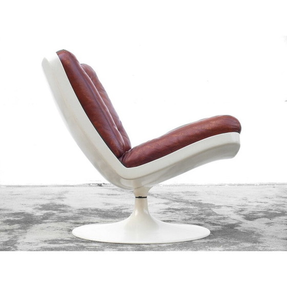 Image 1 of Fauteuil Space Age en plastique et cuir synthétique pour Artifort, 1970