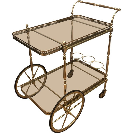 Image 1 of Table roulante vintage en laiton