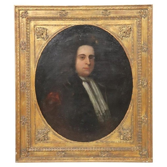 Image 1 of Portrait ancien d'un gentleman, 18ème siècle, huile sur toile