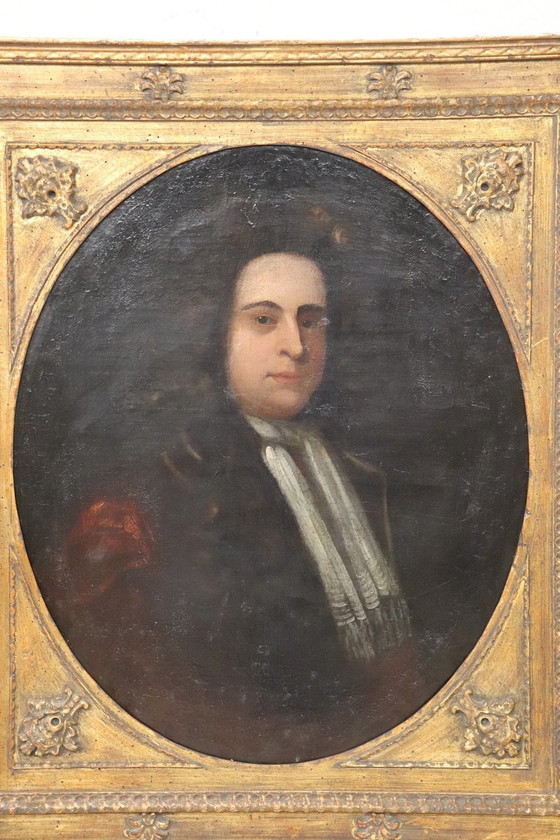 Image 1 of Portrait ancien d'un gentleman, 18ème siècle, huile sur toile