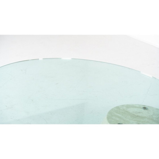 Image 1 of Table basse vintage modèle K1000 en travertin et verre pour Team Form