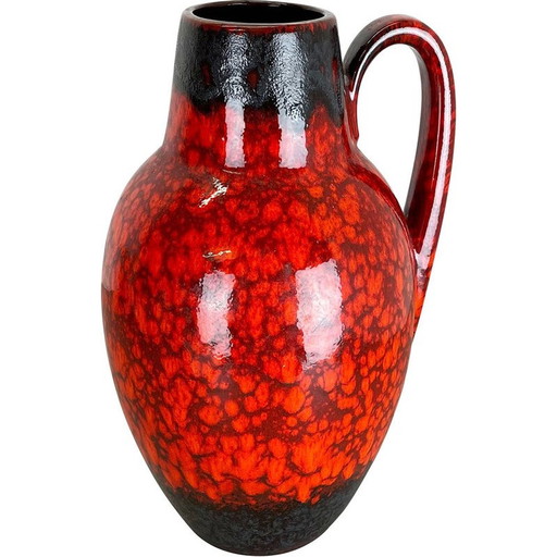 Vase vintage en poterie de lave grasse pour Scheurich, Allemagne 1970