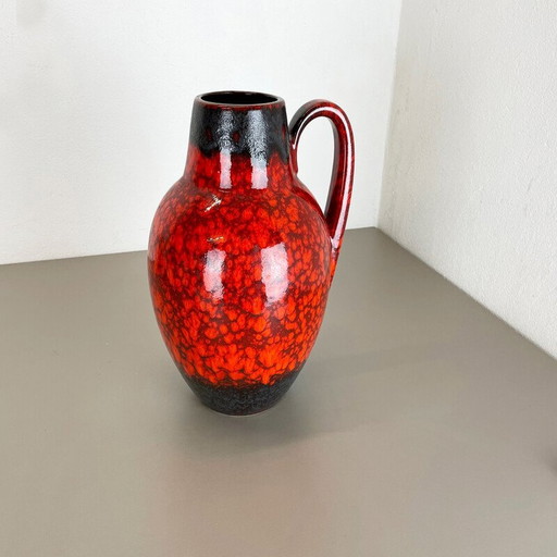 Vase vintage en poterie de lave grasse pour Scheurich, Allemagne 1970