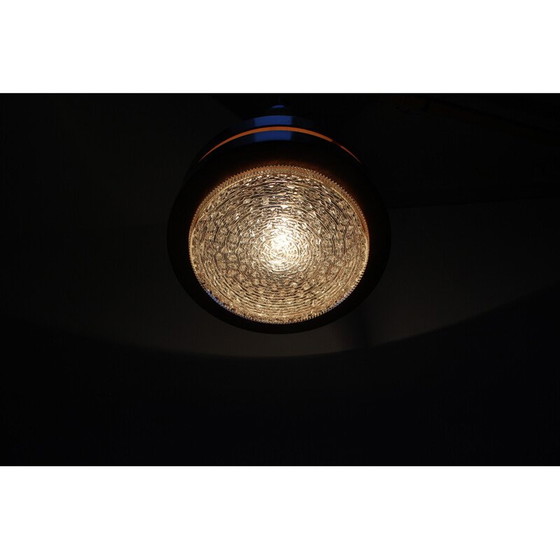 Image 1 of Lampe suspendue en verre et cuivre du Mid Century, Allemagne 1970