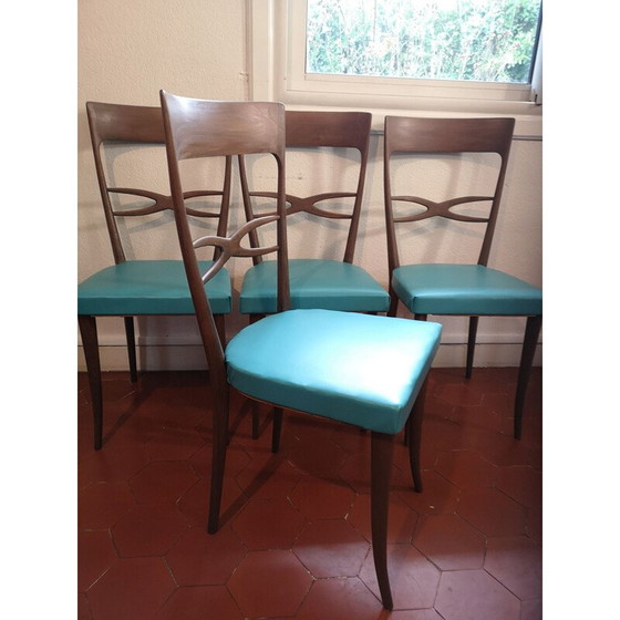 Image 1 of Ensemble de 4 chaises vintage par Melcchior Bega, Italie 1950-1960