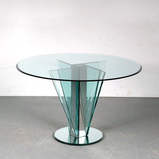 Table en verre Nile par Galotti & Radice, Italie 1970